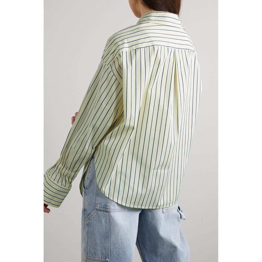 A.L.C. Cotton Monica Oversized Striped Button-Up Shirt Top White Women's Size 0